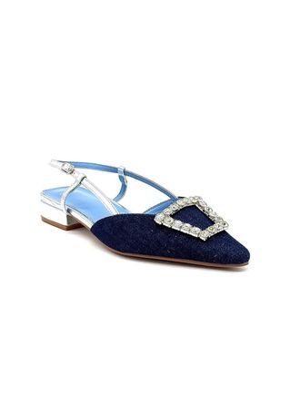 Ex&eacute; Womens Low-Heeled Slide Sandals In Sky Blue