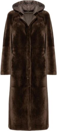 Gimos Cappotto lungo reversibile in montone merino - - Coats - Donna - Marrone - S