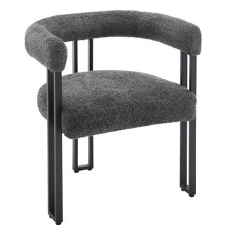 Woltu Woltu 1x Sillas De Comedor Sillas De Cocina Con Patas De Metal Para Comedor, Chenilla, Gris Oscuro