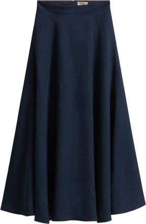 Woolrich Lyocell Linnen Lange Rok - Dames - Maxi Rokken - Blauw - XS - Linnen - Rokken