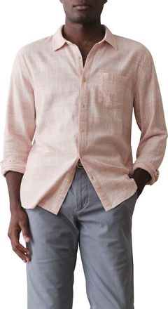 Marine Layer Classic Fit Stretch Selvedge Button-Up Shirt in Warm Stripe at Nordstrom, Size Xx-Large