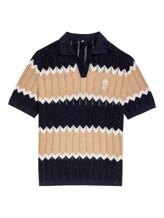Agua Bendita Aron Batik polo shirt - men - Cotton - M - Black