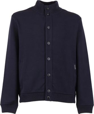 Fay Light Jackets, male, Blue, Size: XS Giubbino Felpa Bottoni