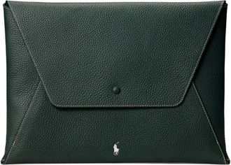 Polo Ralph Lauren Borsa Portfolio in pelle con battente a busta - Verde