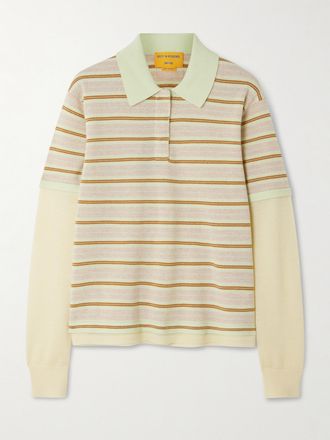 Guest In Residence Polo In Cashmere A Righe - Giallo