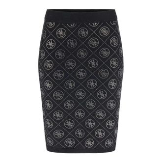 Guess Pencil Skirts, female, Black, M, Rhinestones 4G Swtr Skirt