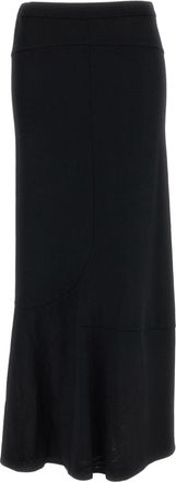 Junya Watanabe Black Tiered Wool-Knit Maxi Skirt