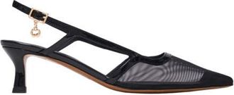 Maje Leather and mesh slingbacks in Black at Nordstrom, Size 38