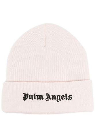 Palm Angels logo-embroidered cotton beanie - men - Cotton - One Size - Pink