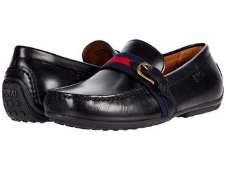 Polo Ralph Lauren Riali Loafer Mens Shoes Black Heavyweight Smooth Leather : 7.5 D - Medium