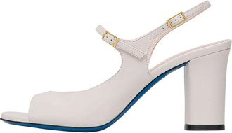 Loriblu decollet&eacute; in glanzend leer - Dames - Sandalen met hakken - Wit - 37 EU - Leer - Schoenen