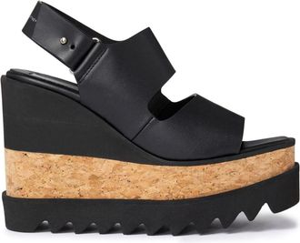 Stella McCartney Sneak-Elyse wedge sandals - women - Bio Polyurethane/Recycled Polyester/Recycled Polyester/Bio Polyurethane - 40 - Black