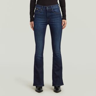 G-Star Bootcut-Jeans G-STAR 3301 Flare Wmn, Damen, Gr. 26, L&auml;nge 32, worn in new moon, Denim/Jeans, Obermaterial: 92% Baumwolle, 6% Elastomultiester, 2% sons