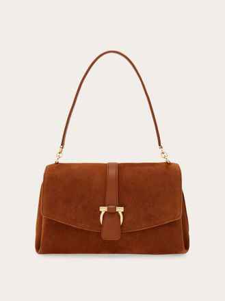 Ferragamo Donna Borsa a spalla con patta frontale (S) Beige