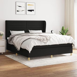 vidaXL Vidaxl - Cama Box Spring Con Colch&oacute;n Tela Negro 160x200 Cm