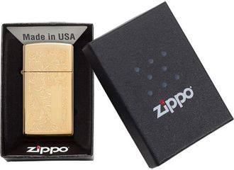 Zippo Lighter venetian brass slim - Zippo
