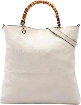 Gucci Pre-owned Satchel - Dames - Vintage Shopper - Wit - ONE Size - Leer - Vintage