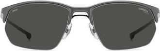 Carrera 65mm Oversize Rectangular Sunglasses in Matte Dark Ruthenium/Grey at Nordstrom