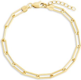 Sterling Forever Bold Paper Clip Chain Bracelet in Gold at Nordstrom, Size Medium