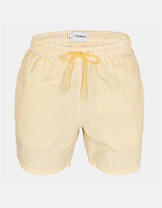 Farah Mens Colbert Stripe Patterned Swim Short - Tan - Size: 37/36/32