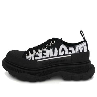 Alexander McQueen (WMNS) Alexander McQueen Tread Slick Low Lace Up Canvas Graffiti Black White 676711W4RQ21006