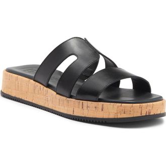 Paul Green Rae Slide Sandal in Black Leather at Nordstrom Rack, Size 10.5Us / 8Uk