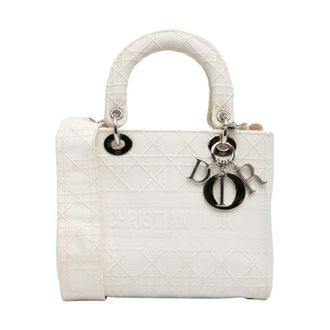 Dior Pre-owned Medium Cannage Lady D-Lite - Dames - Pre-owned - Wit - Maat: ONE Size