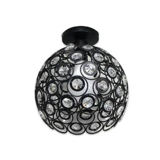 Trade Shop Trade Shop Traesio - Trade Shop - Lampadario Da Soffitto A Sospensione Plafoniera Sfere Cristallo Lampada E27 C23 - Negro