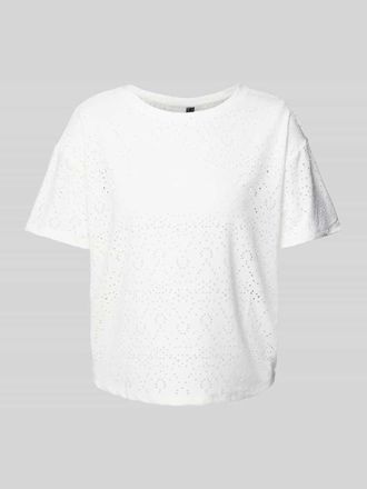 Pieces Regular Fit T-Shirt mit Ausbrenner-Effekt Modell ABBY in Offwhite, Gr&ouml;&szlig;e XS