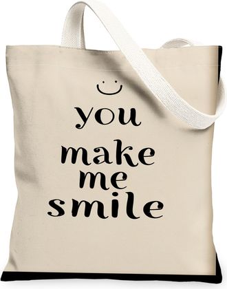 Generic Inspirational Canvas Tote Bags, Motivational Quote Design Reusable Grocery Bags, Modern Chic Lightweight Washable Shoulder, Beige, 13x15 Inch
