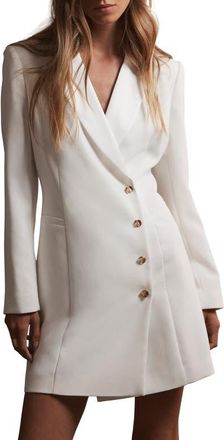 Mint Velvet Blazer Mini Dress in Ivory at Nordstrom, Size 14