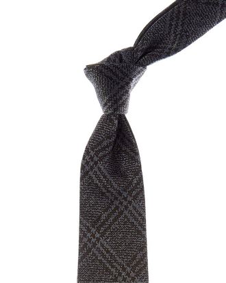 Canali Green & Grey Squares/Check Reversible Silk Tie