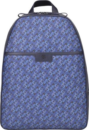 Tommy Hilfiger Geometric Pattern Backpack with Zip Closure
