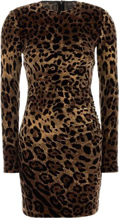 Dolce & Gabbana Printed Velvet Dress