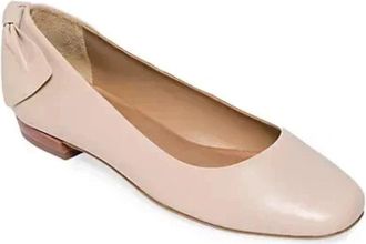 Bernardo Womens Bernardo Eloise Flat Blush Leather Bow Detail Square Toe Slip-On RHS5831