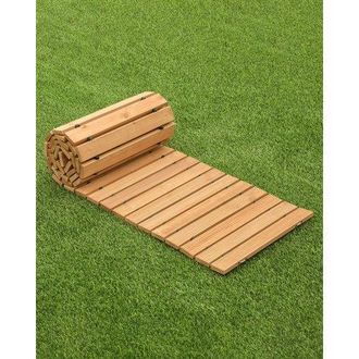 OEM Camino De Jard&iacute;n De Madera 2,43 M X 43,18 Cm, Camino De Jard&iacute;n Recto Antideslizante, Camino De Exterior De Cedro Enrollable Con Conexi&oacute;n De Cable De A