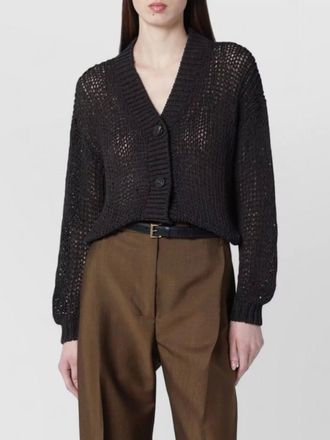 Roberto Collina v neck cotton blend knit cardigan