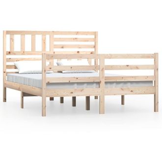 Berkfield Home Bed Frame Solid Wood 120x200 cm in Light Tan | Size: Small Double