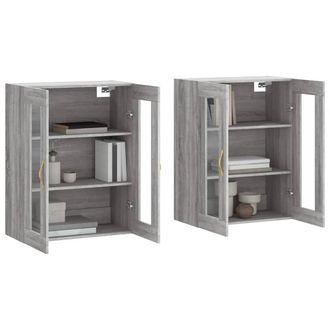 Berkfield Home Wall Mounted Cabinets 2 pcs Grey Sonoma Engineered Wood