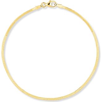 Bony Levy 14K Gold 1mm Herringbone Chain Bracelet in 14K Yellow Gold at Nordstrom, Size 7
