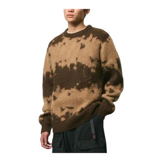 Gramicci Mohair Splatter Sweater - Heren - Truien - Bruin - Maat: L Mohair