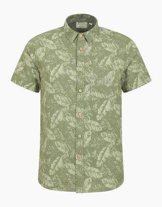 Mountain Warehouse Mens Mountain Warehouse Mens Tropical Short-Sleeved Shirt - Green - Size: 46/Regular