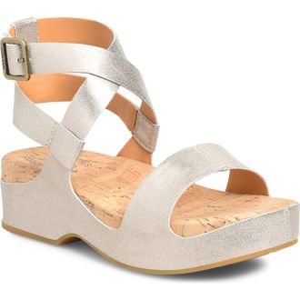 Kork-ease Yadira Ankle Strap Platform Sandal in Gold Metallic at Nordstrom Rack, Size 10