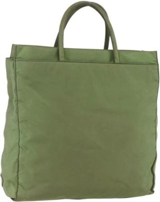 Prada Pre-owned Tote Bags, female, Green, Size: ONE SIZE Pre-owned Vintage Nylon Tote Bag
