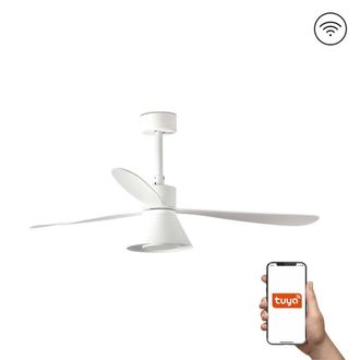 Netlighting Amelia 132cm Tuya Smart Ceiling Fan LED Cone White