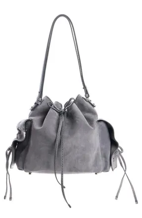 Acne Studios Multipocket Suede Bucket Bag in Cold Grey at Nordstrom