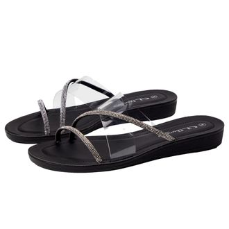 Chinese Laundry CL By Laundry Attuned Stone Flat Sandal Black / Vinyl ATTUNEDSTONE-VYL-001 Womens