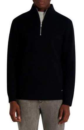 Karl Lagerfeld Quarter Zip Pullover in Black at Nordstrom Rack, Size Large