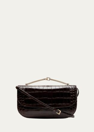 Tom Ford Arc Mini Croc-Embossed Leather Crossbody Bag