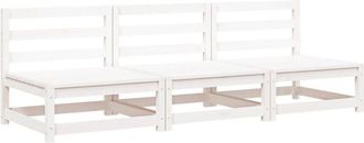 vidaXL Sofás jardín sin reposabrazos 3 uds madera blanco 70x70x67 cm vidaXL